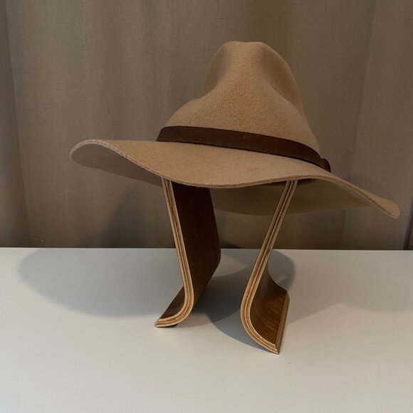 Brown Wool Wide Brim Hat‎ Women’s Size ML with Ribbon Band - Picture 3 of 8